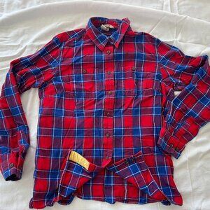 Duluth Trading Co. Women’s Flannel Shirt – Red/Blue Plaid – Size M